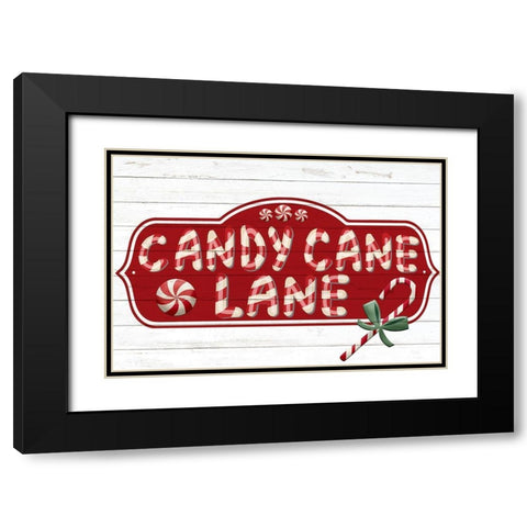 Candy Cane Lane Black Modern Wood Framed Art Print with Double Matting by Bailey, Ann