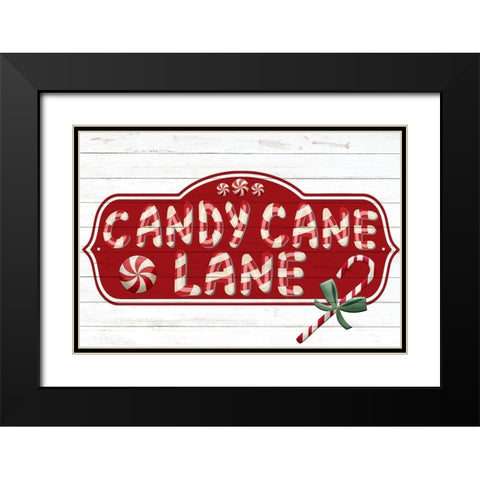 Candy Cane Lane Black Modern Wood Framed Art Print with Double Matting by Bailey, Ann