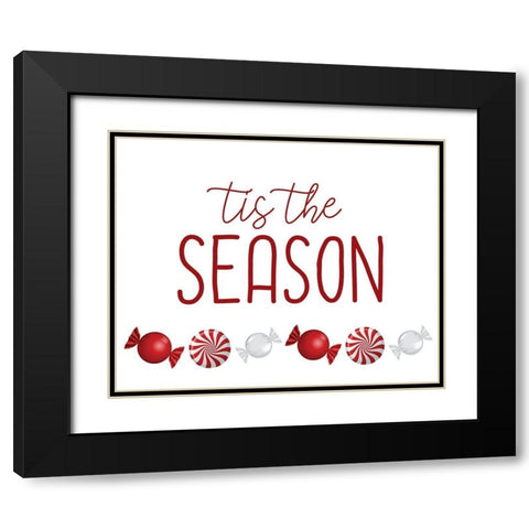 Tis the Season Candy Black Modern Wood Framed Art Print with Double Matting by Bailey, Ann