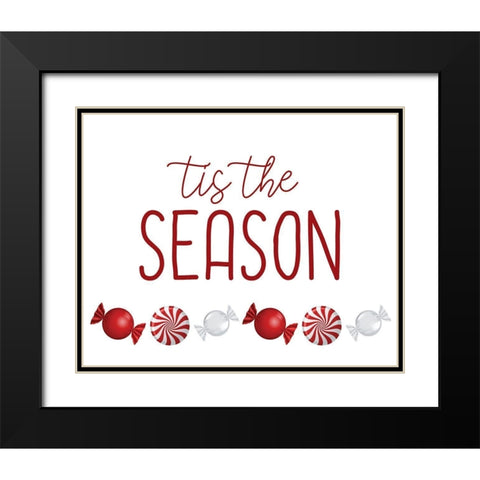 Tis the Season Candy Black Modern Wood Framed Art Print with Double Matting by Bailey, Ann