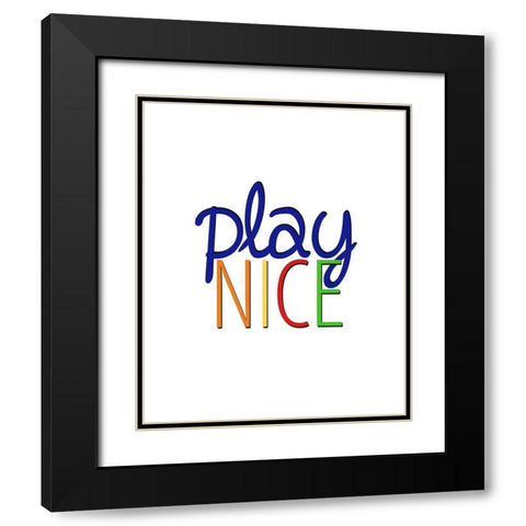 Play Nice 1 Black Modern Wood Framed Art Print with Double Matting by Bailey, Ann