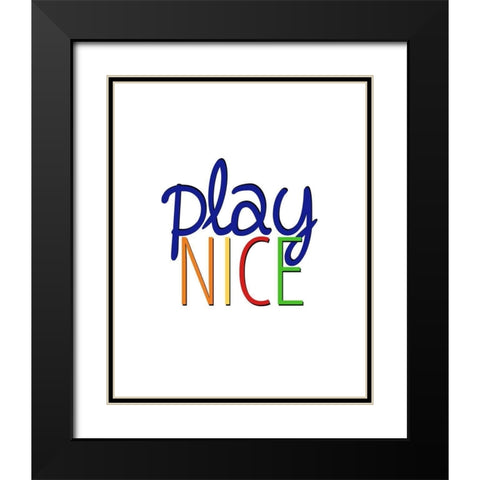 Play Nice 1 Black Modern Wood Framed Art Print with Double Matting by Bailey, Ann