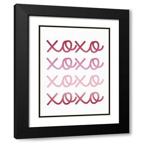Ombre XOXO Black Modern Wood Framed Art Print with Double Matting by Bailey, Ann