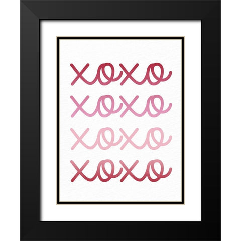 Ombre XOXO Black Modern Wood Framed Art Print with Double Matting by Bailey, Ann