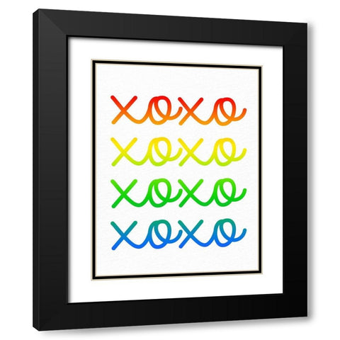 Ombre XOXO 2 Black Modern Wood Framed Art Print with Double Matting by Bailey, Ann