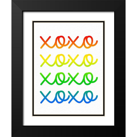 Ombre XOXO 2 Black Modern Wood Framed Art Print with Double Matting by Bailey, Ann
