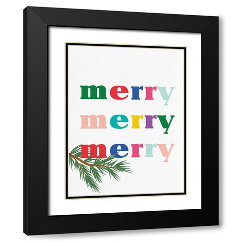 Merry Merry Merry Black Modern Wood Framed Art Print with Double Matting by Bailey, Ann