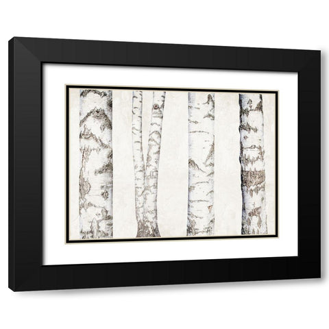 Birches Black Modern Wood Framed Art Print with Double Matting by Bailey, Ann