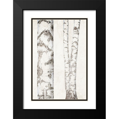 Birches 2 Black Modern Wood Framed Art Print with Double Matting by Bailey, Ann