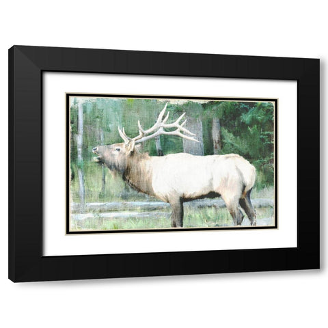 Linen Pressed Elk Black Modern Wood Framed Art Print with Double Matting by Bailey, Ann