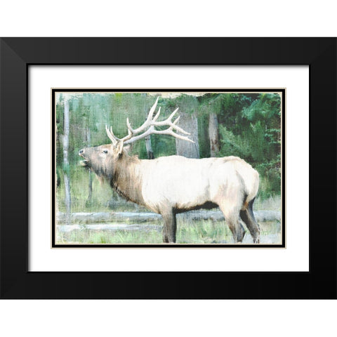 Linen Pressed Elk Black Modern Wood Framed Art Print with Double Matting by Bailey, Ann
