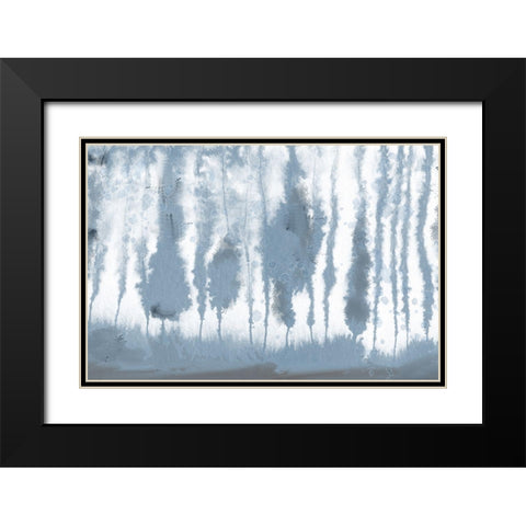 Shaded Blues Black Modern Wood Framed Art Print with Double Matting by Bailey, Ann