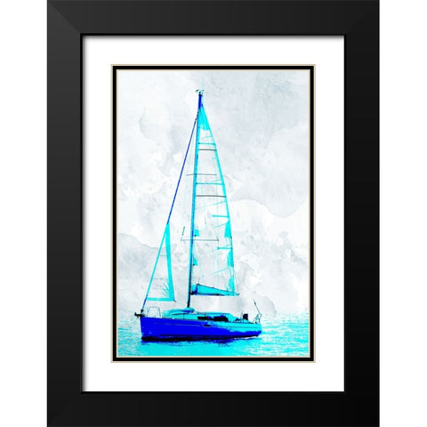 Sail Black Modern Wood Framed Art Print with Double Matting by Bailey, Ann