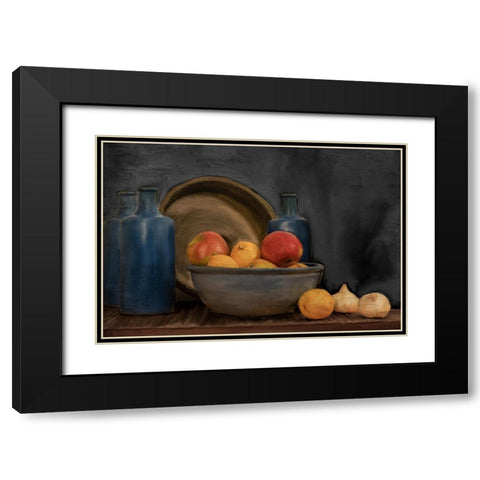 Fruit And Jars Black Modern Wood Framed Art Print with Double Matting by Bailey, Ann
