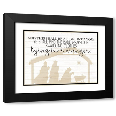 Lying In A Manger Black Modern Wood Framed Art Print with Double Matting by Bailey, Ann