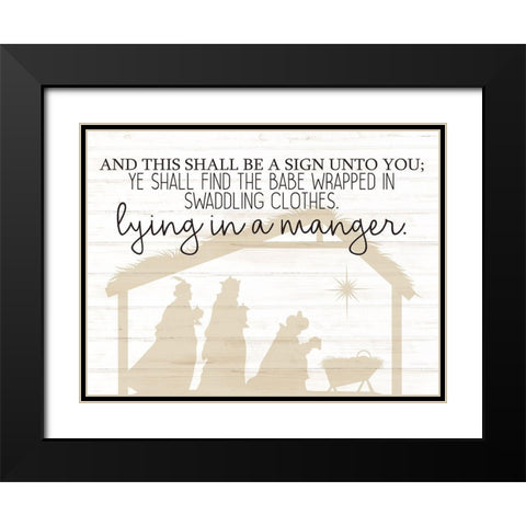 Lying In A Manger Black Modern Wood Framed Art Print with Double Matting by Bailey, Ann