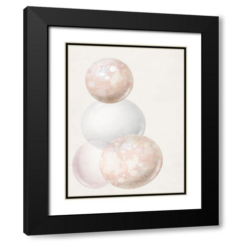 Orbs 1 Black Modern Wood Framed Art Print with Double Matting by Bailey, Ann