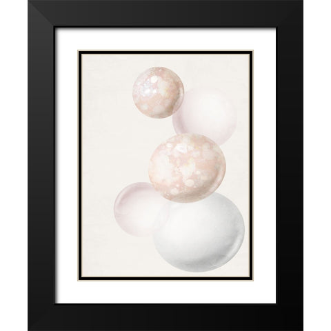 Orbs 2 Black Modern Wood Framed Art Print with Double Matting by Bailey, Ann