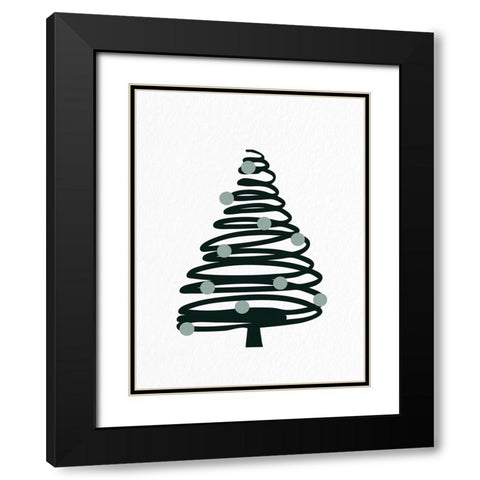 Swirl Tree Black Modern Wood Framed Art Print with Double Matting by Bailey, Ann