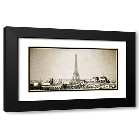 Paris Skyline Black Modern Wood Framed Art Print with Double Matting by Bailey, Ann