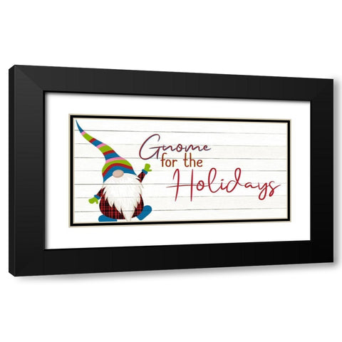 Gnome for the Holidays Black Modern Wood Framed Art Print with Double Matting by Bailey, Ann