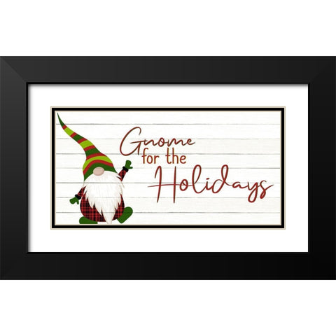 Gnome for the Holidays 2 Black Modern Wood Framed Art Print with Double Matting by Bailey, Ann