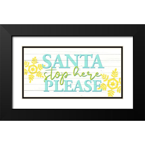 Santa Stop Black Modern Wood Framed Art Print with Double Matting by Bailey, Ann