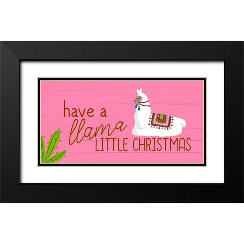 Llama Christmas Black Modern Wood Framed Art Print with Double Matting by Bailey, Ann