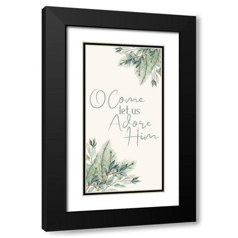 Come Let Us Adore Black Modern Wood Framed Art Print with Double Matting by Bailey, Ann