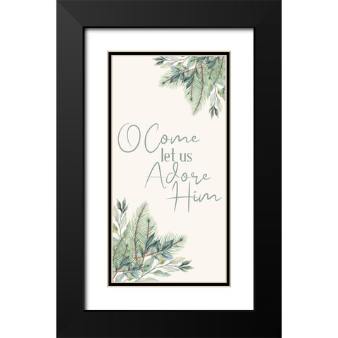 Come Let Us Adore Black Modern Wood Framed Art Print with Double Matting by Bailey, Ann