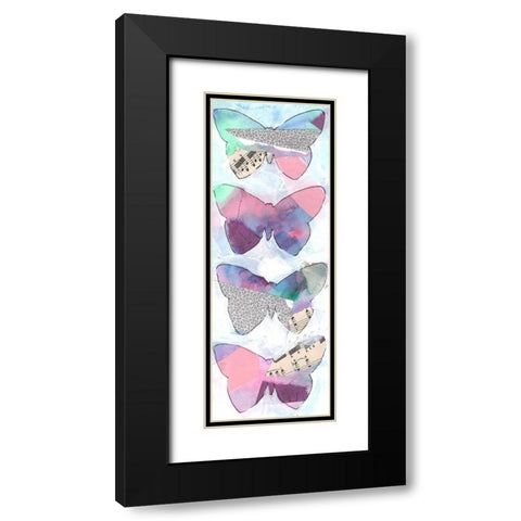 Butterfly Window Panel 1 Black Modern Wood Framed Art Print with Double Matting by Dyer, Beverly