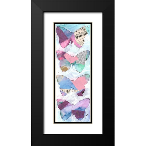 Butterfly Window Panel 2 Black Modern Wood Framed Art Print with Double Matting by Dyer, Beverly