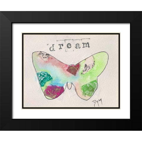 Butterfly Dream II Black Modern Wood Framed Art Print with Double Matting by Dyer, Beverly