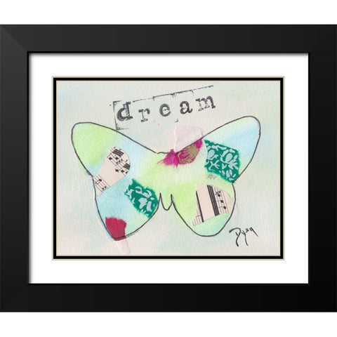 Butterfly Dream Black Modern Wood Framed Art Print with Double Matting by Dyer, Beverly