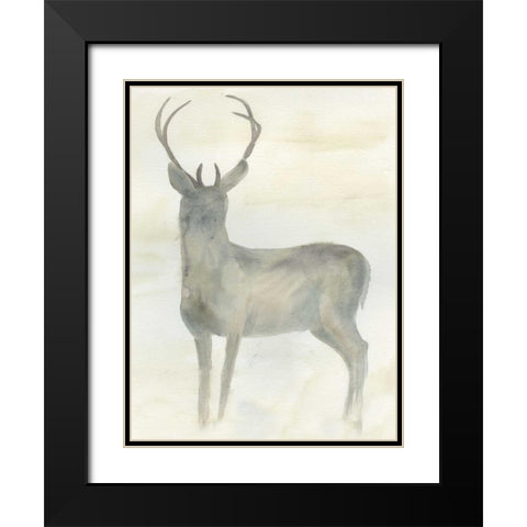 Solo Deer 2 Black Modern Wood Framed Art Print with Double Matting by Dyer, Beverly