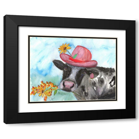 Daisy Mai Black Modern Wood Framed Art Print with Double Matting by Dyer, Beverly