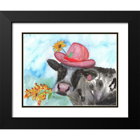 Daisy Mai Black Modern Wood Framed Art Print with Double Matting by Dyer, Beverly