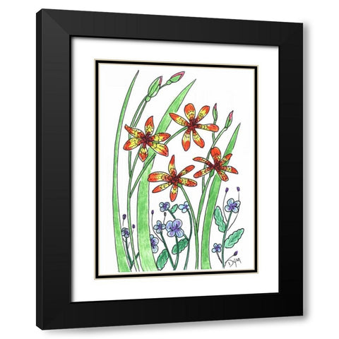 Blackberry Lily Black Modern Wood Framed Art Print with Double Matting by Dyer, Beverly