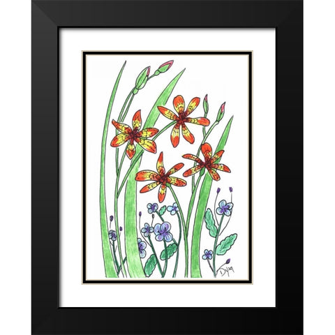 Blackberry Lily Black Modern Wood Framed Art Print with Double Matting by Dyer, Beverly