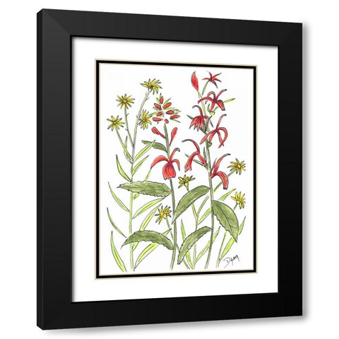 Cardinal Flower Black Modern Wood Framed Art Print with Double Matting by Dyer, Beverly