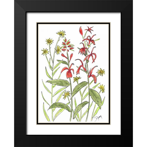 Cardinal Flower Black Modern Wood Framed Art Print with Double Matting by Dyer, Beverly