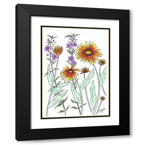 Common Blanket Flower Black Modern Wood Framed Art Print with Double Matting by Dyer, Beverly