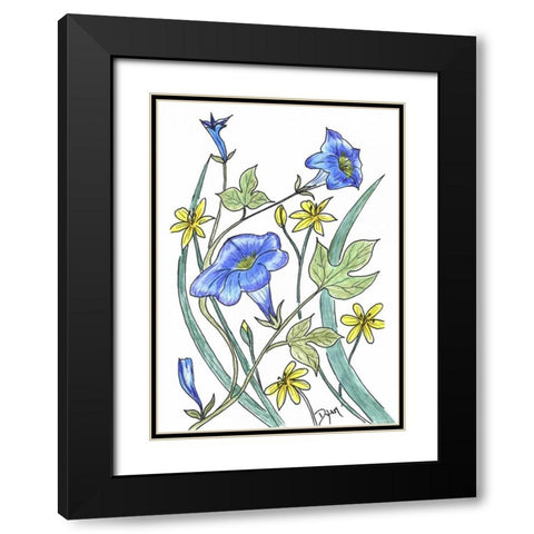 Ivey Leaved Morning Glory Black Modern Wood Framed Art Print with Double Matting by Dyer, Beverly