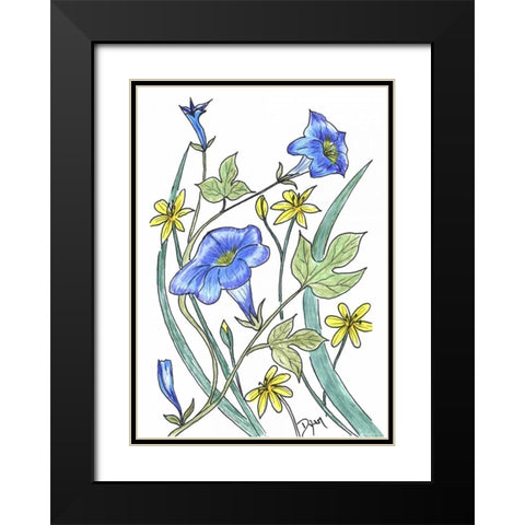 Ivey Leaved Morning Glory Black Modern Wood Framed Art Print with Double Matting by Dyer, Beverly
