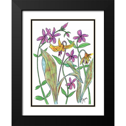 Wild Blue Phlox Black Modern Wood Framed Art Print with Double Matting by Dyer, Beverly