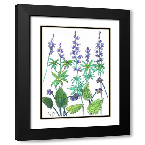 Wild Lupine Black Modern Wood Framed Art Print with Double Matting by Dyer, Beverly
