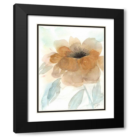 Neutral Peony I Black Modern Wood Framed Art Print with Double Matting by Dyer, Beverly