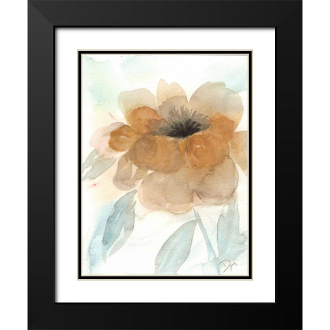 Neutral Peony I Black Modern Wood Framed Art Print with Double Matting by Dyer, Beverly