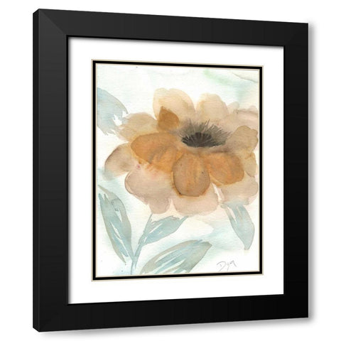 Neutral Peony II Black Modern Wood Framed Art Print with Double Matting by Dyer, Beverly