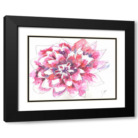 Dahlia Black Modern Wood Framed Art Print with Double Matting by Dyer, Beverly